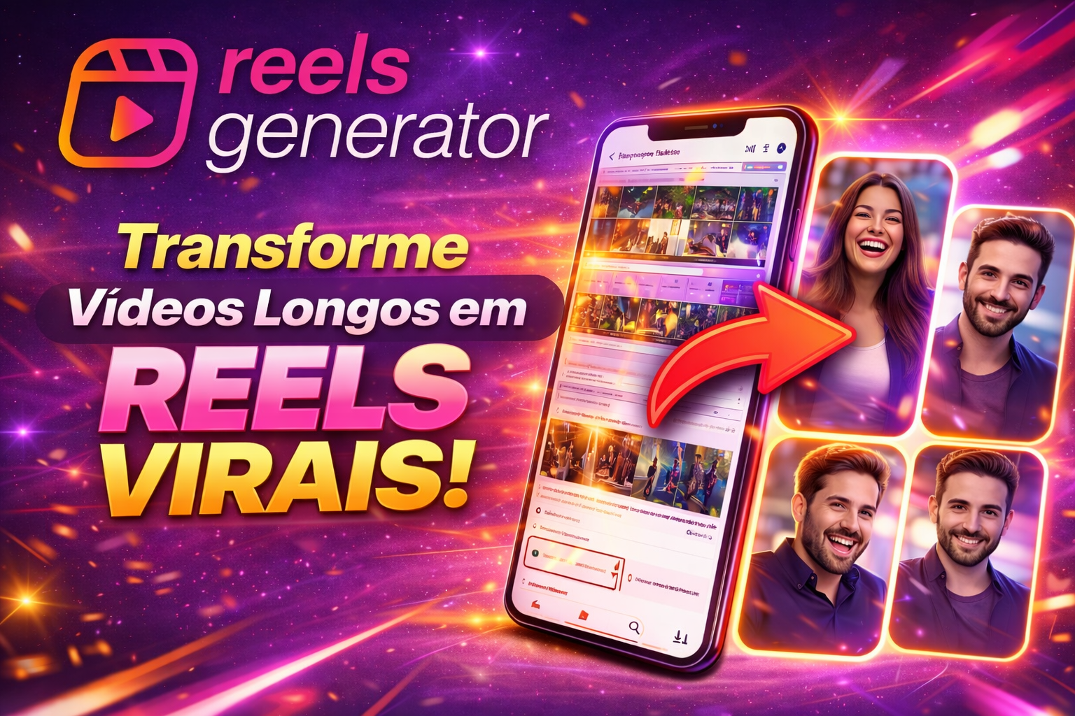 Reels Generator: Transforme Vídeos Longos em Shorts Virais