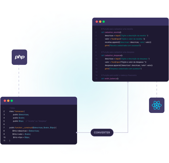 Altere a linguagem de programação em instantes