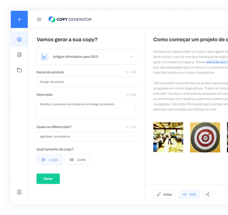 Copy Generator Dashboard